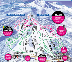 妙高池の平温泉ゲレンデマップMAP